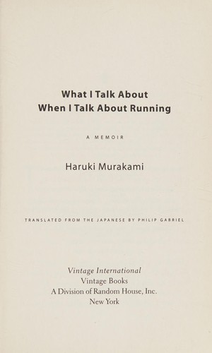 What I Talk About When I Talk About Running book cover